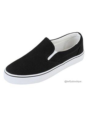 Womens Canvas Slip On Fashion Sneaker Skate Shoe Lightweight Casual Loafer